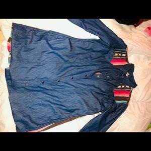 Button down Aztec print